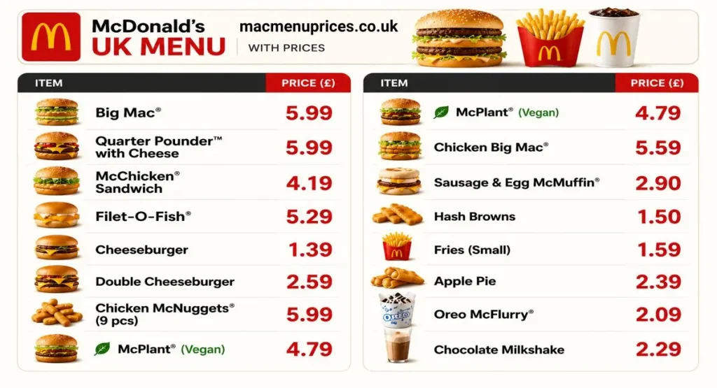 McDonald's Menu With Prices mcdonalds menu with prices 1